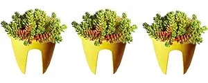 Go Hooked Railing Pots and Planter, Flower Pots (12 Inch, Yellow, Set of 3)