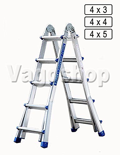 4x4 Aluminium Teleskopleiter Aluleiter Multifunktionsleiter Klappleiter Anlegeleiter