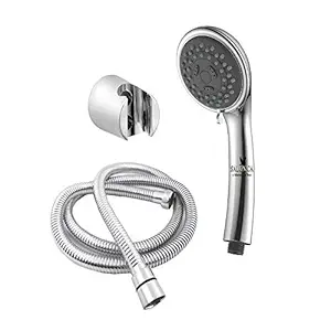 Salonica Multi Flow Plastic 1.5m Hand Shower, Silver, Chorme Finish