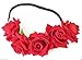 Red Rose Flower Headband Hair Crown Festival Boho Garland Vtg Large Big Lana O29 *EXCLUSIVELY SOLD BY STARCROSSED BEAUTY*