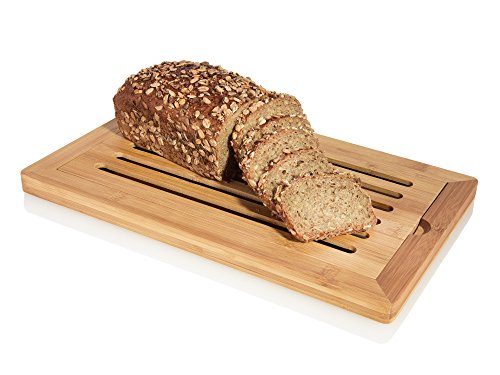 Bluespoon Schneidebrett aus Bambus mit Krümelgitter | Maße ca. 38x24 cm | Entnehmbares Krümelgitter ermöglicht eine leichte Reinigung