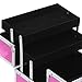 tinkertonk Professional Aluminium Beauty Cosmetic&Makeup Case Toiletry Storage Nail Hairdressing Vanity Box Jewelry Case Cosmetics Box Trolley (Pink Pink)
