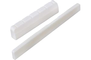Yibuy véritable bétail OS Sillet de chevalet pour guitare classique et écrous à 50 mm Blanc Lot de 2 3.15" x 0.35" x 0.12"