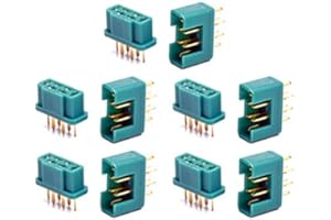 VUNIVERSUM 5 paia (10 pezzi) Premium MPX Multiplex, connettori ad alta corrente, connettori dorati 6 pin 6P 6 contatti maschio femmina femmina 6 poli 35A modellismo