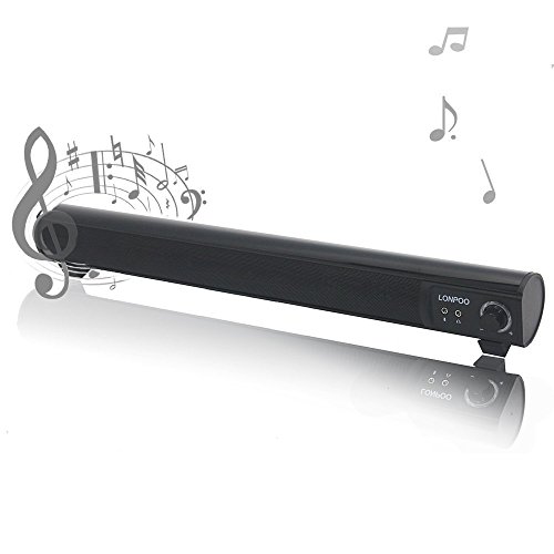 LONPOO 600X Compact Sound bar Speaker 10W USB Powered with Volume Knob for Computer Laptop Smartphones (AC Adapter not include)