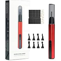 Aboiled Mini Ponceuse Réciproque Stylo Électrique USB - Recharge Rapide - 8 Têtes + Papier Abrasif - Pour Détails Et Bricolage Précis