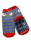 Weri Spezials Baby-Unisex Terry ABS Slippers Anti Non Slip Socks 9-12 Months Grey-Red