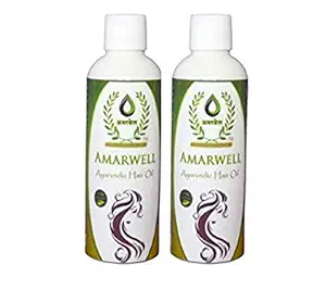 AMARWELL AYURVEDIC HAIR OIL Organic Hair Growth Treatment 180 ml Pack of 2