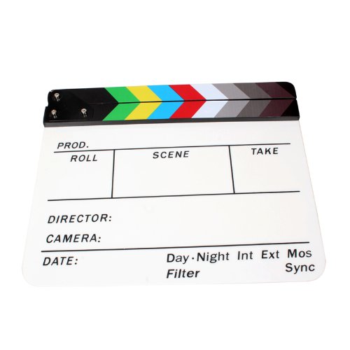 Andoer 9,6 * 11,7 “ Acryl Clapboard Schindel Dry Erase Director Film-Film Clapper Board Slate mit Farbe Sticks - 3