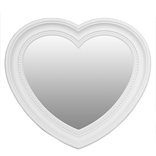 Wunderschöner Herzspiegel Spiegel in Herzform weiß Dekoration Deko Wandspiegel - 4