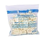 Pack of 100 latex powdered finger stalls Romed, M (Medium), 1