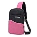 Produktbild WREEE Canvas Brusttasche Rucksack Crossbody Bag Sport Schultertasche Umhängetasche für Männer Frauen,Pink