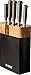 Produktbild Original Noir Sabatier Messerblock 5-teiliges Set mit High Carbon Steel Stylish-Two Tone Block in Schwarz und Akazienholz inkl. Homeware Bargains 6 Steakmesser