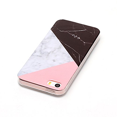 XiaoXiMi Funda iPhone 5 5S SE con Textura de M  rmol Carcasa de Silicona Slim Soft TPU Silicone Case Cover Funda Protectora Carcasa Delgado Ligero Caso Suave Flexible Casco Anti Rasgu  os Anti Choque para iPhone 5 5S SE - Geom  trico