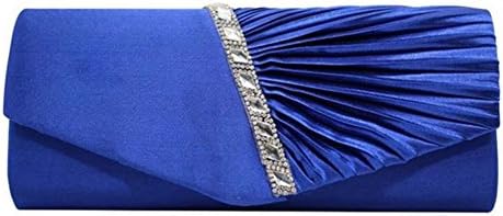 Nodykka Wedding Pleated Envelope Rhinestone Clutches Bag Evening Cross Body Handbags Purse (sapphire)