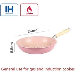 FRINGANP Casseroles Pas De Fumée À l'huile Poêles Antiadhésives Vintage Grill Casseroles avec Fleurs De Cerisier Cuisinière À Gaz,Cuisine Rose Helper