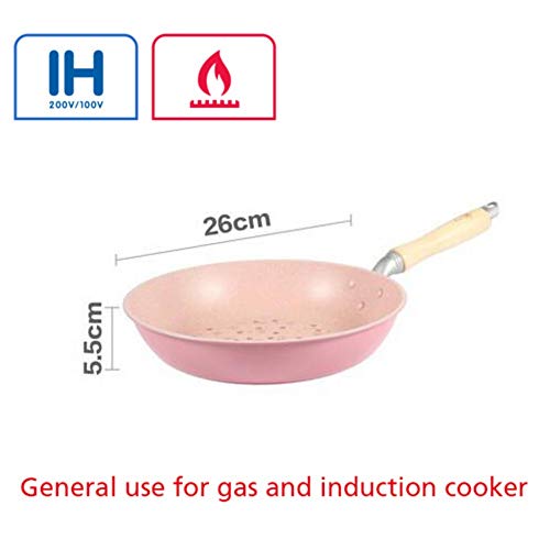 FRINGANP Casseroles Pas De Fumée À l'huile Poêles Antiadhésives Vintage Grill Casseroles avec Fleurs De Cerisier Cuisinière À Gaz,Cuisine Rose Helper