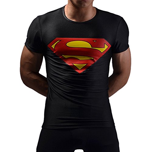 M.Baxter Compression Shirt Kurzarm Herren T-Shirts mit Fashion Logo Printed Fitness Funktionsshirt - 5