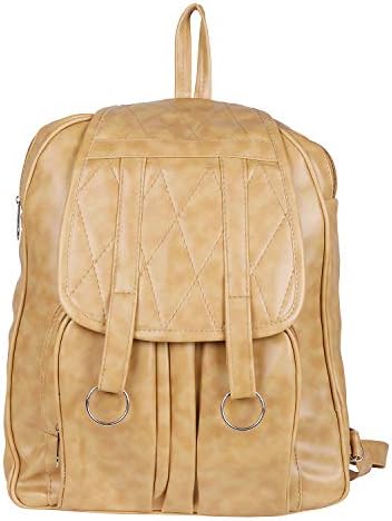 PRECIEUX Women's PU Leather Backpack (Beige)