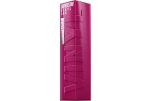 Maybelline New York Rossetto Liquido, Effetto Vinilico, Fino a 16H di Tenuta, Colore Brillante Senza Sbavature, Super Stay Vinyl Ink Pink Mix, Tonalità: 170 Unafraid