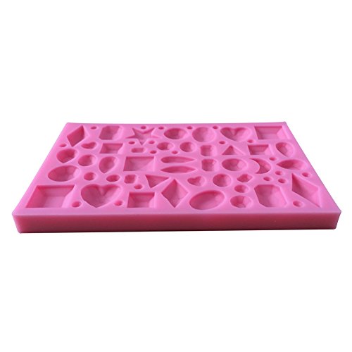 MOLLYSKY Verschiedene Formen von Diamanten Silikon-Fondant-Form-Kuchen Zuckerfertigkeit Werkzeuge,Rosa - 4