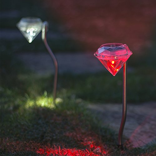 Babz 4 x Solar-Edelstahl-Stab-Licht, Farbwechsel-LED - 2