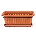 Produktbild Set komplett Balkonkasten + Untersetzer + Halterung 40 cm braun terracotta