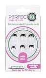 Perfect 10 Midnight Sparkle Decorated French False Nails
