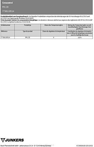 Junkers Raumtemperaturregler Typ FR 120 - 2