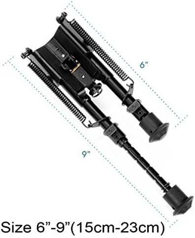 Tactical Bipod Sale,OUPOD Tactical Pivot Bipod [Sling Swivel Stud Mount] (3 sizes to choose) 6"-9",9"-15" or 14"-22" Ajustable Spring Return [Best Hunting Bipod] For Shooting Airsoft Rifle Gun Sniper