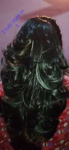 Alizz 2 in 1 hair styles claw clip multi step cut multicolor hairpiece double tone ombre blonde synthetic Hair Extensions, Hair Extensions, Feel Like Real Human Hair Extension For Women And Girl