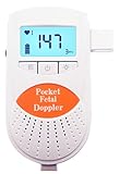 Contec Medical - Sonoline B Fetal Doppler Ultraschall-Gerät Monitor Baby Herz-Töne FHR Lautsprecher 2 MHz Frequenz Sonde LCD Backlight Hintergrundbeleuchtung FDA Orange Weiß