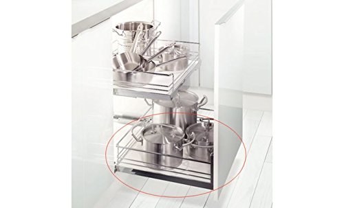 Preisvergleich Produktbild Frontauszug verchromt für Küchenunterschrank 400 mm breit zum nachträglichen Einbau