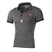 Produktbild Herren T shirt Btruely Kurzarm Hemden Herren Slim Fit Shirt Freizeit Polo Shirt Brief Shirt Herren Kurzarm Sport Tee Männer T Shirt Kurzarmhemde Tops (Asia Größe XXL, Grau)