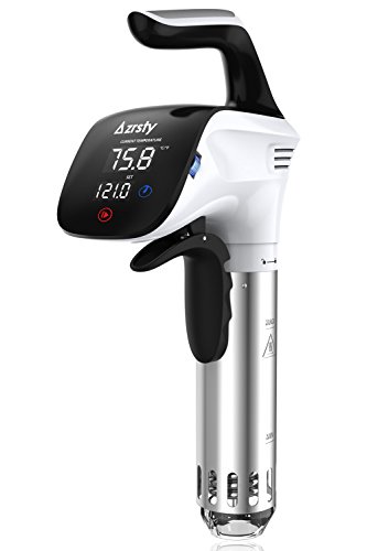 Sous Vide,Azrsty Präzisionskocher und Umwälzpumpe Leise Genaue Temperatur Messung Digital Timer,1 Hand-Vakuumierer,5 wiederverschließbare Beuteln und 1 Thermometer ,Weiß - 7