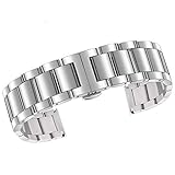 Edelstahl Keramik uhrenarmband gerade end Metall ersatz Armband mit Butterfly Schnalle faltschließe für männer Frauen Silber 19mm