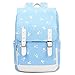 Produktbild Canvas Damen College Schultasche Vintage Mädchen Rucksack Teenager Schule Schulrucksäcke 14 Zoll Laptop für Frauen Blau