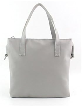 Brezeh Fashion Damen-Handtasche/Schultertasche, Kunstleder Tote Einheitsgröße grau