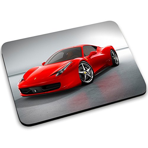 Autos 10110, Rotes Auto, Mousepad Anti Rutsch Unterseite für Optimalen Halt Kompatibel mit allen Maustypen (Kugel, Optisch, Laser) Ideal für Gamer und für Grafikdesigner.