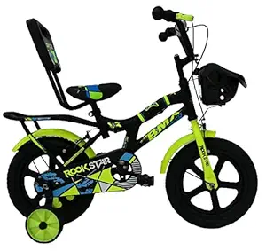 ROCKSTAR 14 inch Sports Kids Cycle for Boys & Girls 3 to 5 Years with Training Wheels