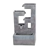 Das Wasser fließt über fünf Ebenen, von denen drei mit einer Diode beleuchtet werden