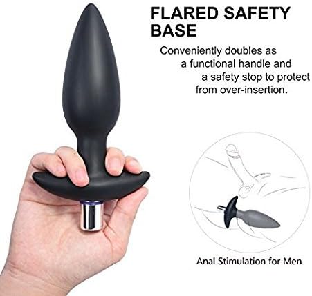 KISSKISSMENEyhyh-02 Anal Pleasure Butt Plug Vibrating Vibrator 10 Mode Bulbs Probe Funny Toy Adult Romance Games (Black)