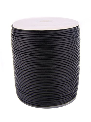 Lederschnur Rund 1 mm. Schwarz. 5 m - 2