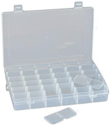 NorbertBerkeley Multi-Purpose 36 Compartments Adjustable Plastic Storage Box/Jewel Case/Tool Container - Clear by