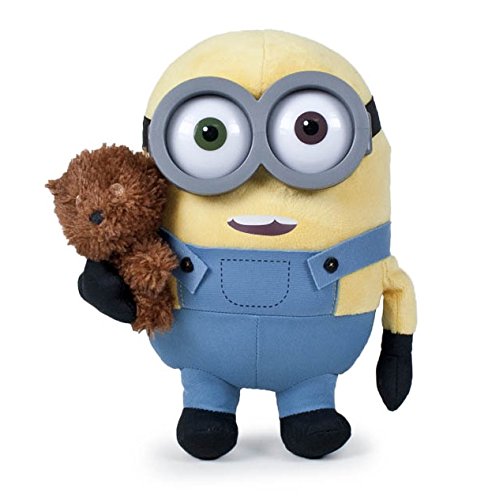 BOB MINION CON SU OSITO MASCOTA 25cm PELUCHE OJOS DE PLASTICO.CALIDAD SUPER SOFT- PELICULA 2015 