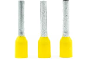 ERKO terminali per cavi 100 pezzi, sezione del cavo 1,5 mm2 lunghezza 8 mm connettori professionali realizzati in rame zincato elettrolitico con isolamento in poliammide, connettori per cavi