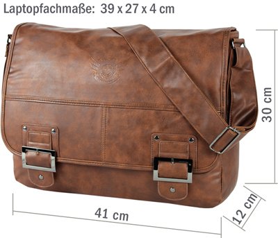 DANIEL RAY Umh  ngetasche HAVANNA Schultertasche Laptop Tasche Messenger Schultasche Cognac