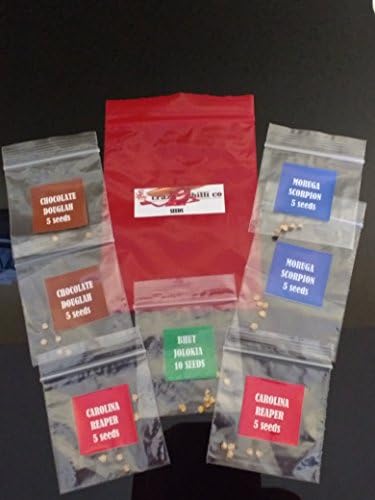 Mega-Hot chilli seed collection, Reaper Moruga, Douglah and ghost