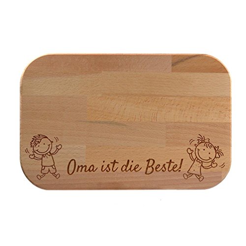 Schneidebrett aus Holz mit lustigem Motiv 'Oma ist die Beste' oder 'Opa ist der Beste', Motiv:Motiv 02