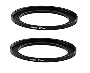 (2-Pack) 55-67MM Step-Up Ring Adapter, 55mm to 67mm Step Up Filter Ring, 55 mm Male 67 mm Female Stepping Up Ring for DSLR Camera Lens and ND UV CPL Infrared Filter
